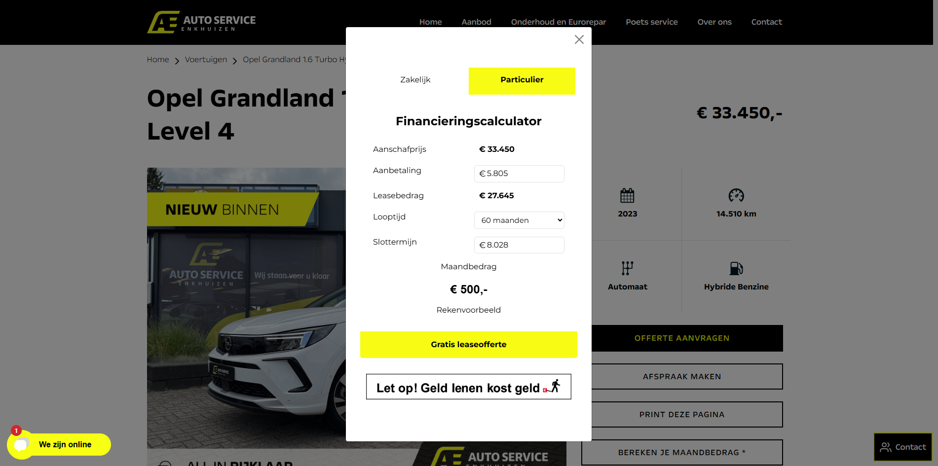 Leasecalculator Autoservice Enkhuizen